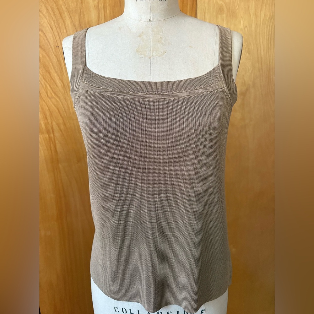 Dana Buchman pointele knit tank top size s
